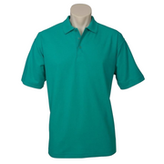Mens Polo Top Shirt Plain Casual Short Sleeve Knit Basic T-Shirt - Green (Mid Jade) - XL V563-BR-PSHRT-GRN_MIDJADE-XL