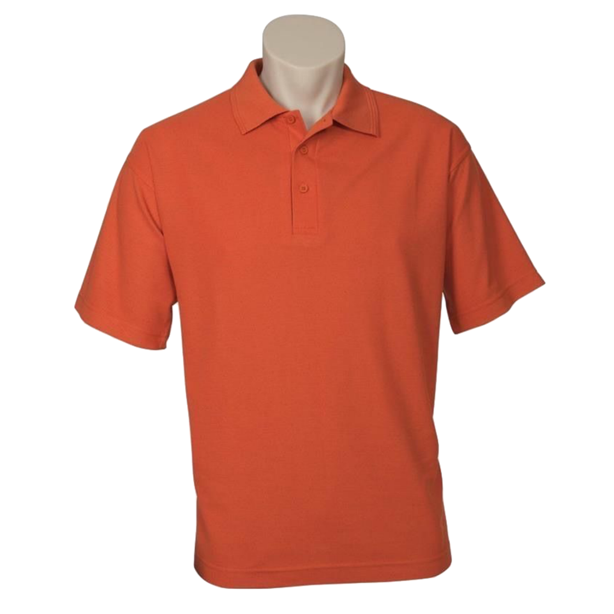 Mens Polo Top Shirt Plain Casual Short Sleeve Pique Knit UPF T-Shirt - Orange - L V563-BR-PSHRT-ORG-L