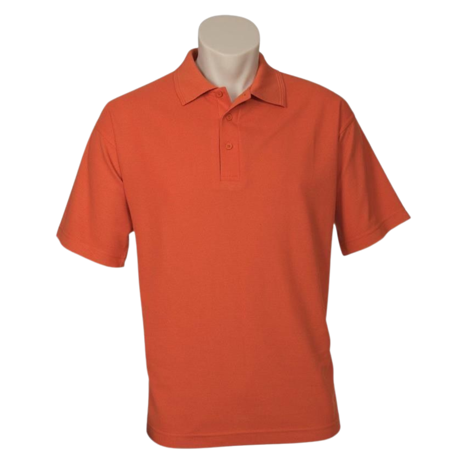 Mens Polo Top Shirt Plain Casual Short Sleeve Pique Knit UPF T-Shirt - Orange - XXL V563-BR-PSHRT-ORG-XXL