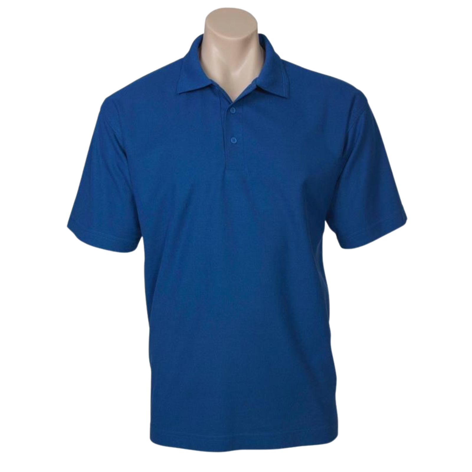Mens Polo Top Shirt Plain Casual Short Sleeve Pique Knit T-Shirt - Royal Blue - M V563-BR-PSHRT-ROYALBLU-M