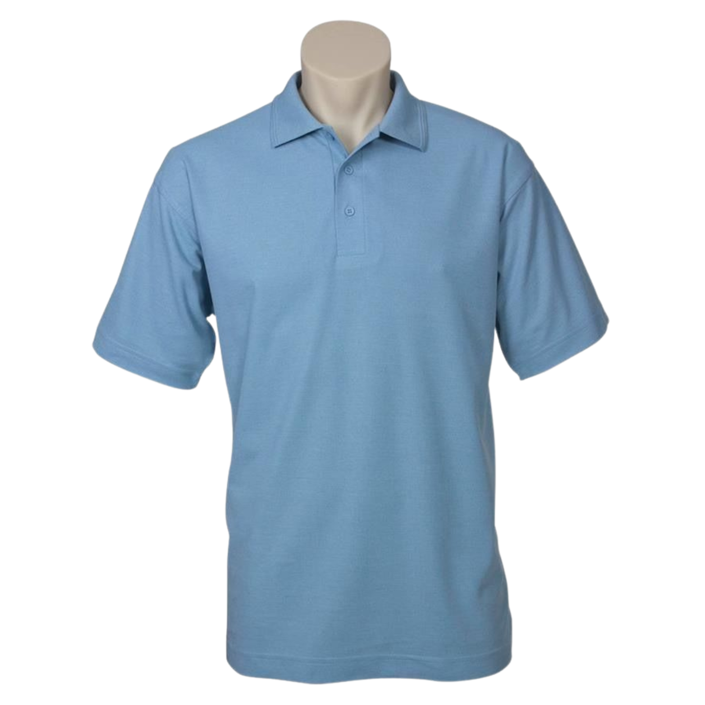 Mens Polo Top Shirt Plain Casual Short Sleeve Knit Basic T-Shirt - Sky Blue - XXL V563-BR-PSHRT-SKYBLU-XXL