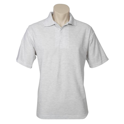 Mens Polo Top Shirt Plain Casual Short Sleeve Pique Knit Basic UPF Rated T-Shirt - Snow Marle (Grey) - XXL V563-BR-PSHRT-SNWMARLE_GRY-XXL
