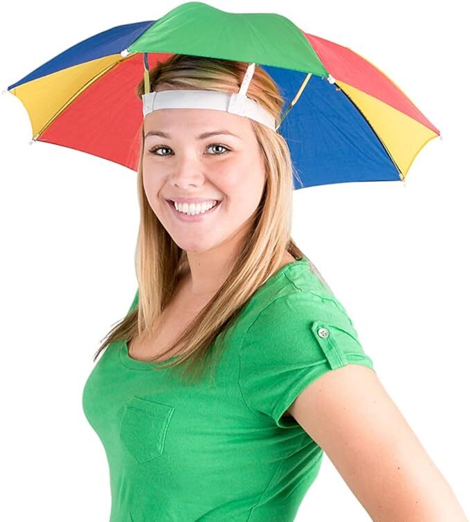 RAINBOW UMBRELLA HAT Rain Novelty Cap Costume Outdoor Camping Beach Fishing V563-BR-RBUMBRLAHAT-1