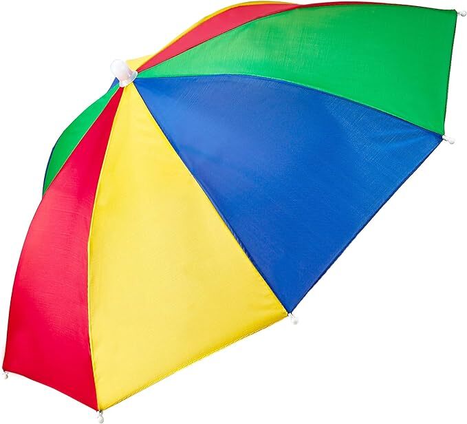 RAINBOW UMBRELLA HAT Rain Novelty Cap Costume Outdoor Camping Beach Fishing V563-BR-RBUMBRLAHAT-1
