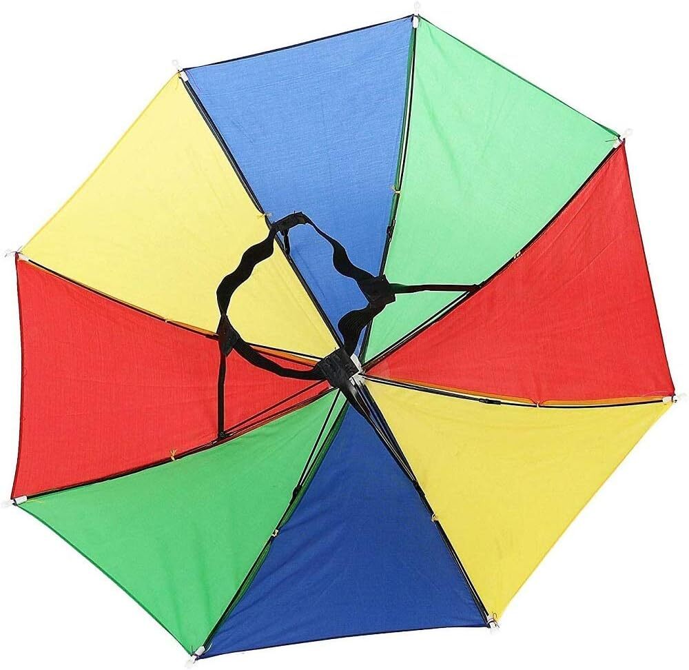 RAINBOW UMBRELLA HAT Rain Novelty Cap Costume Outdoor Camping Beach Fishing V563-BR-RBUMBRLAHAT-1