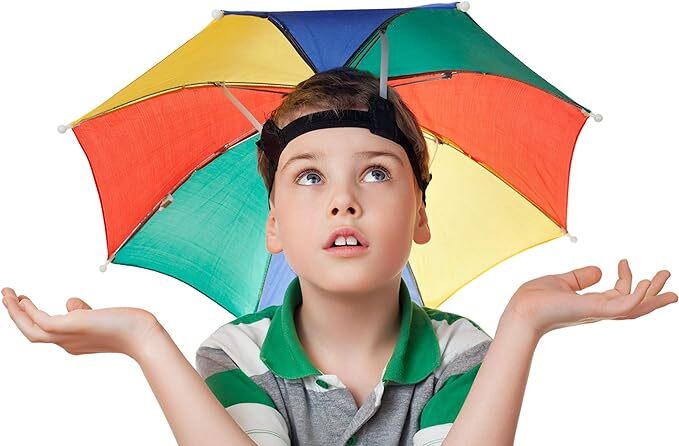 RAINBOW UMBRELLA HAT Rain Novelty Cap Costume Outdoor Camping Beach Fishing V563-BR-RBUMBRLAHAT-1