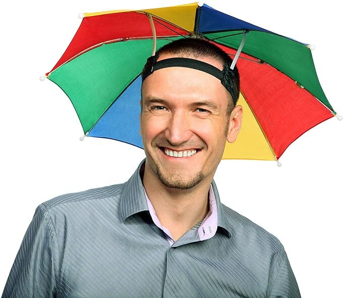 RAINBOW UMBRELLA HAT Rain Novelty Cap Costume Outdoor Camping Beach Fishing V563-BR-RBUMBRLAHAT-1