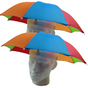 2x RAINBOW UMBRELLA HAT Rain Beach Sun Rain Cap Costume Camping Fishing Hunting V563-BR-RBUMBRLAHAT-2