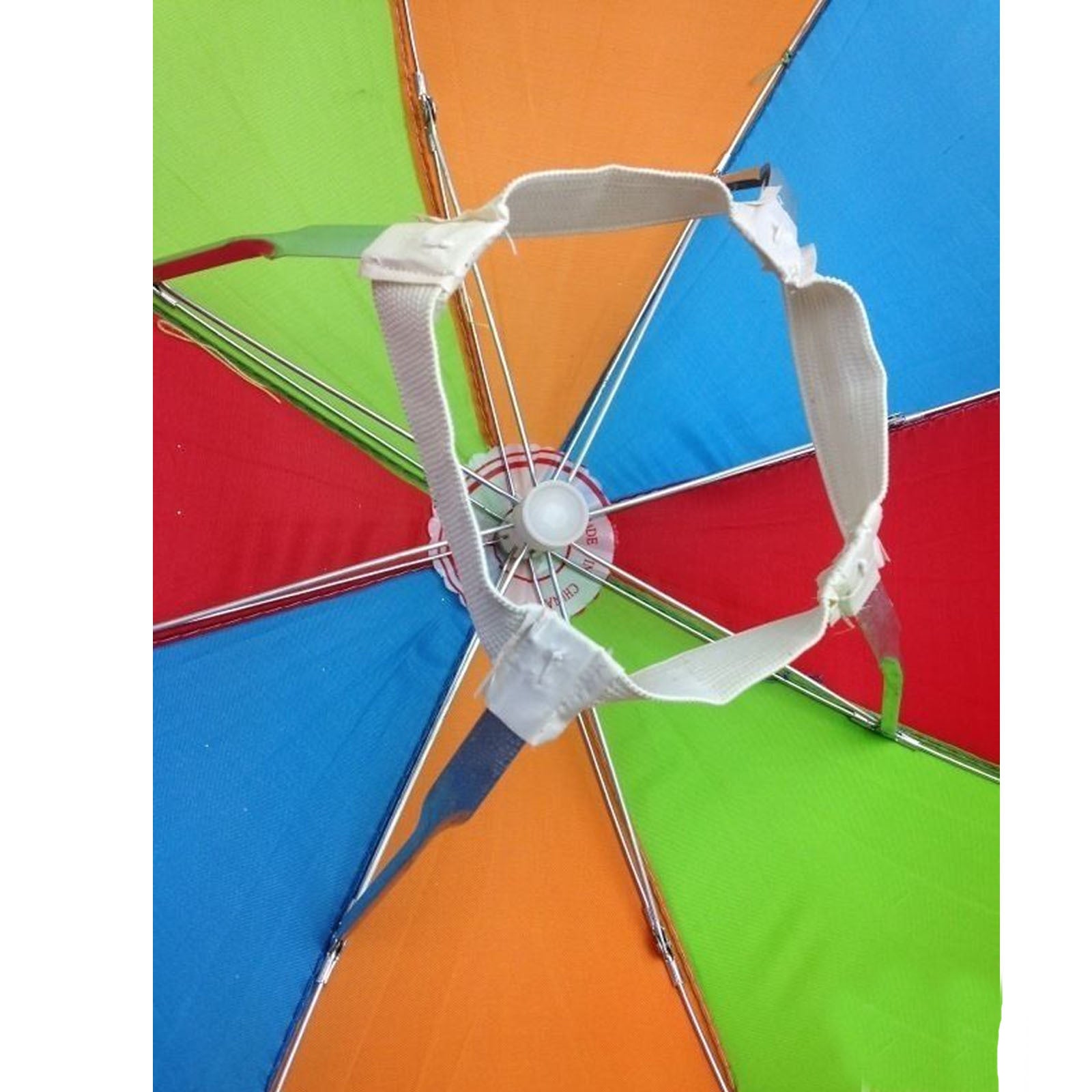 2x RAINBOW UMBRELLA HAT Rain Beach Sun Rain Cap Costume Camping Fishing Hunting V563-BR-RBUMBRLAHAT-2