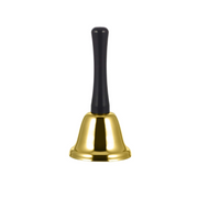 SANTA BELL Jingle Claus Wooden Handle Bells Rattles Christmas Xmas - Gold V563-BR-SANTAB-GLD