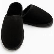 Sheepskin Wool Unisex Slippers Scuffs Slip On Winter Ugg Slippers in Black - 8