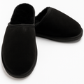 Sheepskin Wool Unisex Slippers Scuffs Slip On Winter Ugg Slippers in Black - 9