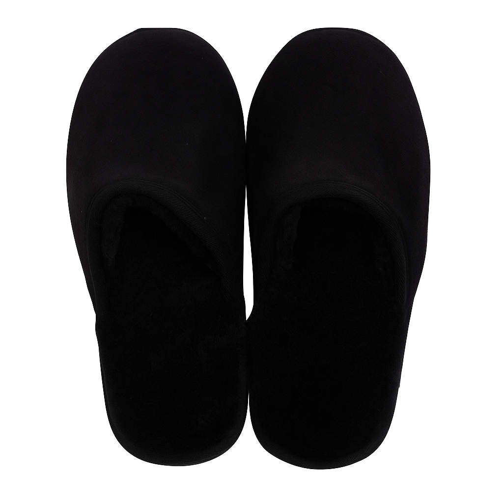Sheepskin Wool Unisex Slippers Scuffs Slip On Winter Ugg Slippers in Black - 9