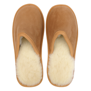 Sheepskin Wool Unisex Slippers Scuffs Slip On Winter Ugg Slippers in Chestnut - 7