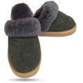 Sheepskin Wool Womens Slippers Scuffs Slip On Winter Ugg Slippers in Grey - 6