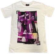 100% Cotton T-Shirt with Print Design Slim Fit Basic Tee Top in White - M V563-BR-SHIRTWPRINT-WHT-M