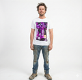 100% Cotton T-Shirt with Print Design Slim Fit Basic Tee Top in White - S V563-BR-SHIRTWPRINT-WHT-S