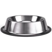 Non Slip Stainless Steel Dog Bowl Pet Cat Water Food Feeder Portable Puppy Dish - Medium (300ml)