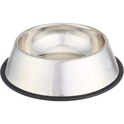 Non Slip Stainless Steel Dog Bowl Pet Cat Water Food Feeder Portable Puppy Dish - XX-Large (1 Litre) V563-BR-SSBOWL-XXL