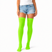 Over Knee Stay Up Stockings Hosiery Party Costume Socks - Fluro Green