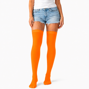 Over Knee Stay Up Stockings Hosiery Party Costume Socks - Fluro Orange