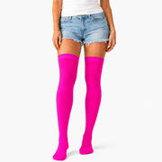 Over Knee Stay Up Stockings Hosiery Party Costume Socks - Hot Pink