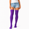 Over Knee Stay Up Stockings Hosiery Party Costume Socks - Plain Purple