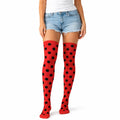 Over Knee Stay Up Stockings Hosiery Party Costume Socks - Ladybug Polka V563-BR-SUOTKSOCKS1-LDYBUG