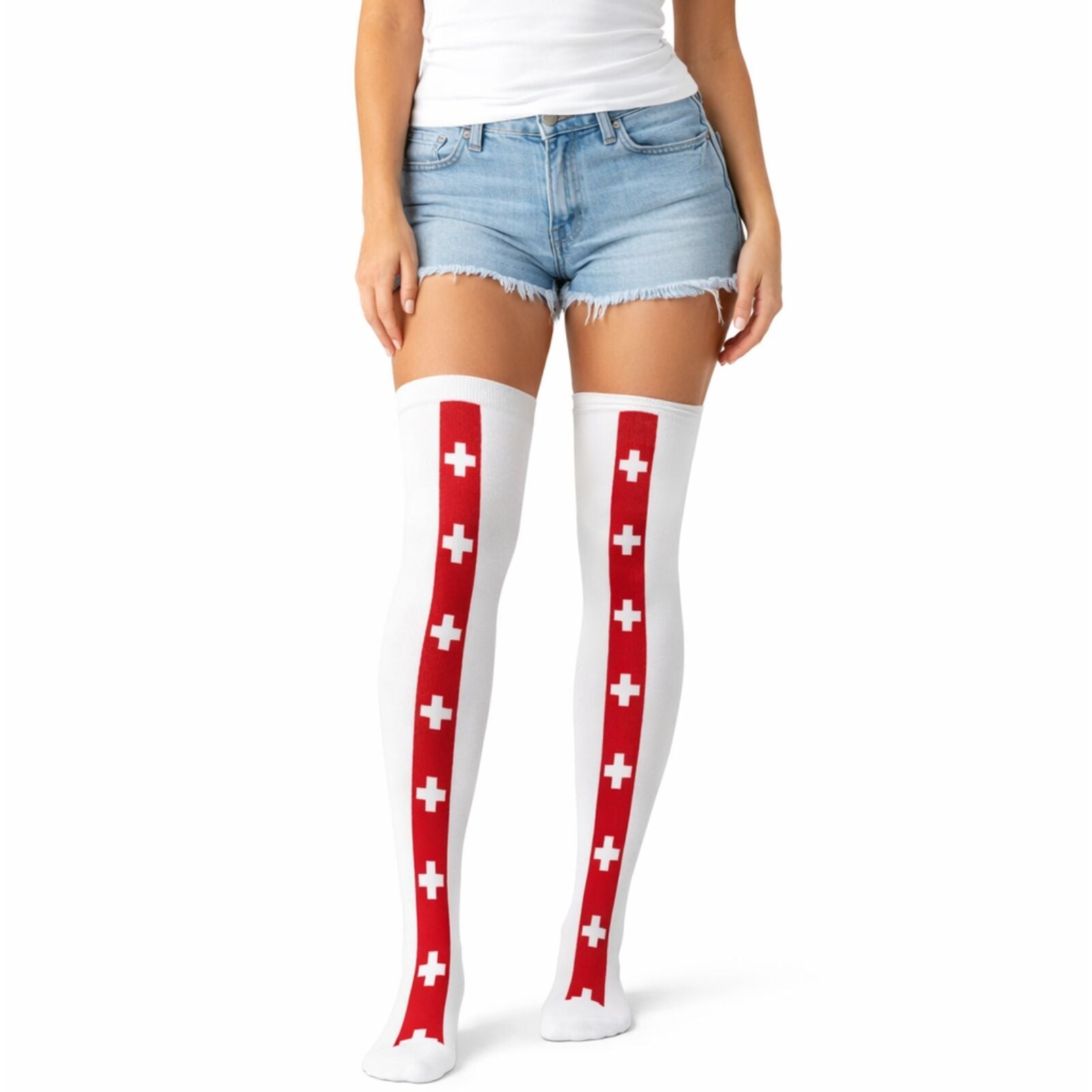Over Knee Stay Up Stockings Hosiery Party Costume Socks - Nurse V563-BR-SUOTKSOCKS1-NRSE