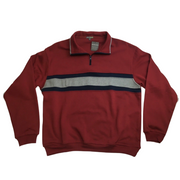 Mens Adult 1/4 Zip Jumper Sweater Pullover Basic Warm Winter Jacket Cotton - Red - L V563-BR-SWEATER-L-RED