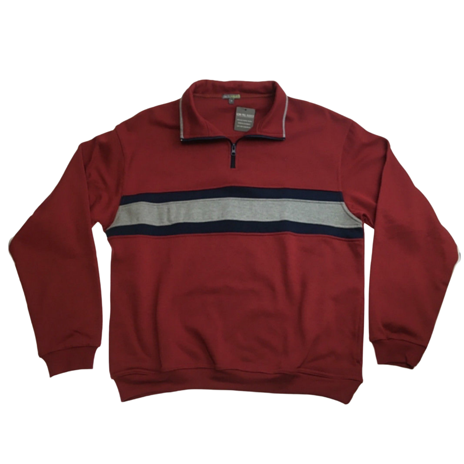 Mens Adult 1/4 Zip Jumper Sweater Pullover Basic Warm Winter Jacket Cotton - Red - L V563-BR-SWEATER-L-RED