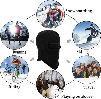 Thermal Fleece Balaclava Face Mask Beanie Hat Ski Snowboard Motorbike - Black V563-BR-THFLHAT-BLK