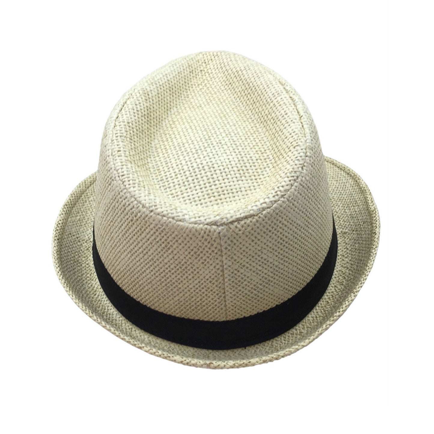 TRILBY HAT Fedora 100% Paper Straw Plain Party Costume Detective Gangster Cap V563-BR-TRLBYHAT-FED