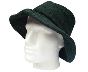 100% Cotton Terry Towelling Bucket Hat Daggy Fishing Camping Lad Cap in Bottle Green - Large