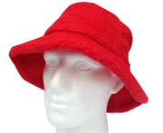 100% Cotton Terry Towelling Bucket Hat Daggy Fishing Camping Lad Cap in Red - XX-Large V563-BR-TTOWBUCKHAT-RED-XXL