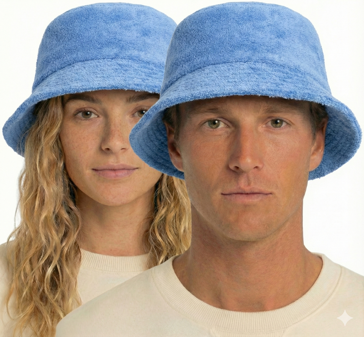 100% Cotton Terry Towelling Bucket Hat Daggy Fishing Camping Lad Cap in Sky Blue - XXL V563-BR-TTOWBUCKHAT-SKYBU-XXL