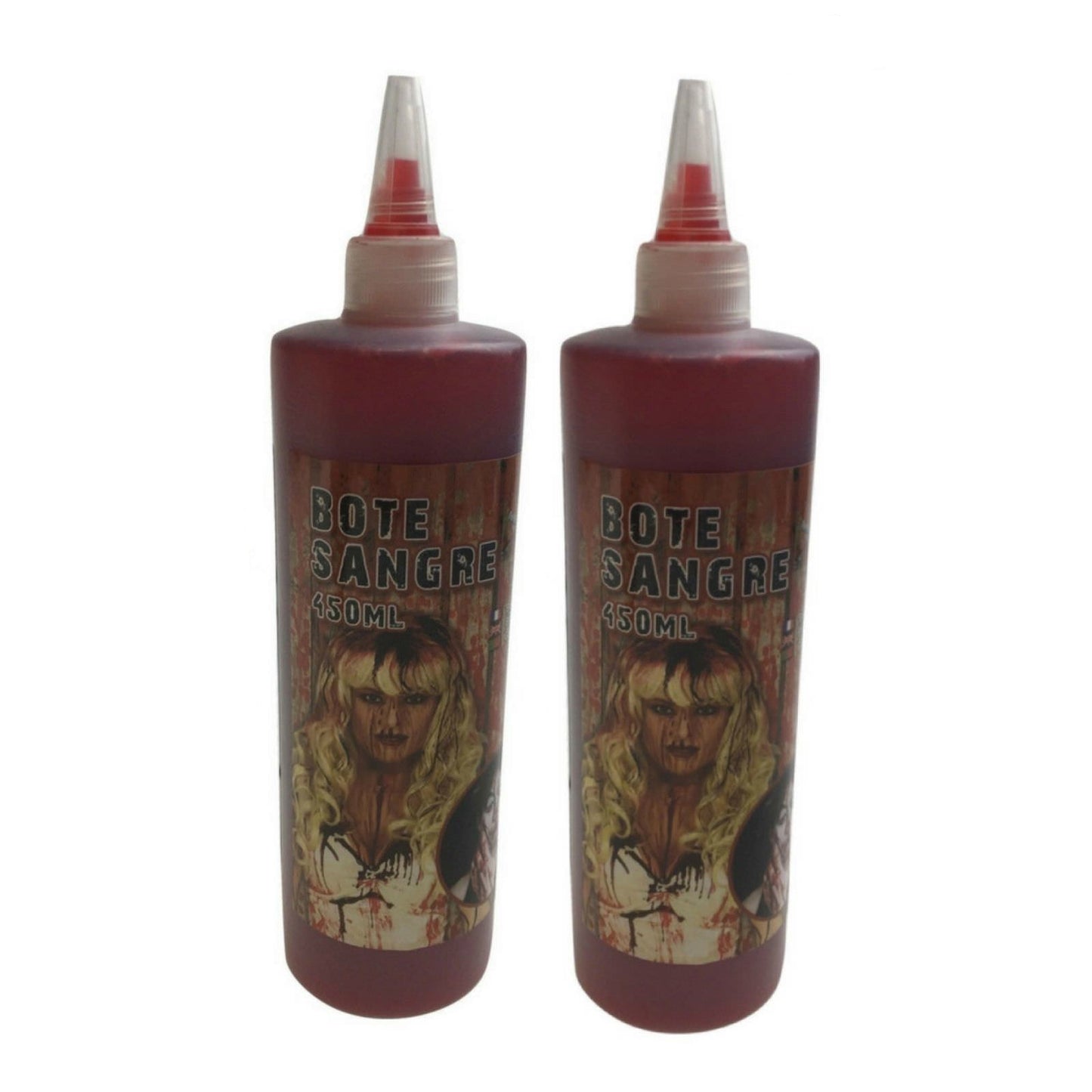 2x 450ml Bottle Vampire FAKE BLOOD Zombie Halloween Red Make Up Gel Cream Horror V563-BR-VAMPFKEBLD-2-450