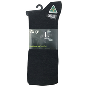 AUSTRALIAN MADE Wool Loose Top Socks Wide Top Comfort High Quality Tough Toe - Charcoal - 6-10 V563-BR-WLSESCK-AU-CH-6-10