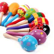 6x WOODEN MARACAS Musical Egg Percussion Toy Shakers Rattles Rumba Party BULK V563-BR-WOODNMARACS-6
