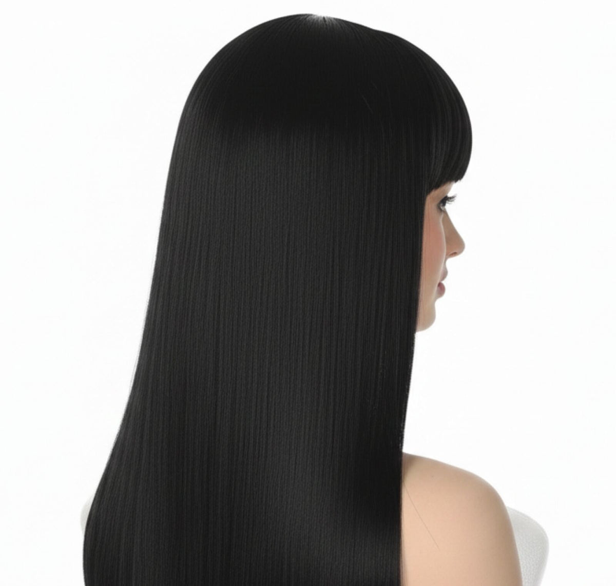 LONG WIG Straight Party Hair Costume Fringe Cosplay Fancy Dress 70cm Womens - Black (22450) V563-BR-WSLWIG-BLK_22450