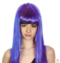 LONG WIG Straight Party Hair Costume Fringe Cosplay Fancy Dress 70cm Womens - Blue (22458) V563-BR-WSLWIG-BLU_22458