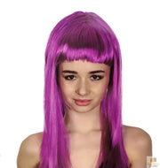 LONG WIG Straight Party Hair Costume Fringe Cosplay Fancy Dress 70cm Womens - Fuchsia (22455) V563-BR-WSLWIG-FUCHSIA_22455