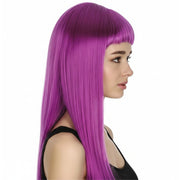 LONG WIG Straight Party Hair Costume Fringe Cosplay Fancy Dress 70cm Womens - Fuchsia (22455) V563-BR-WSLWIG-FUCHSIA_22455