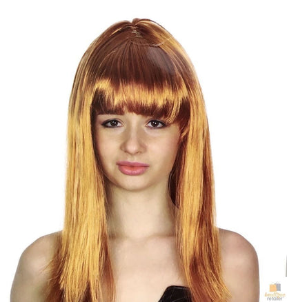 LONG WIG Straight Party Hair Costume Fringe Cosplay Fancy Dress 70cm Womens - Golden Brown (22463) V563-BR-WSLWIG-GLDBRN_22463