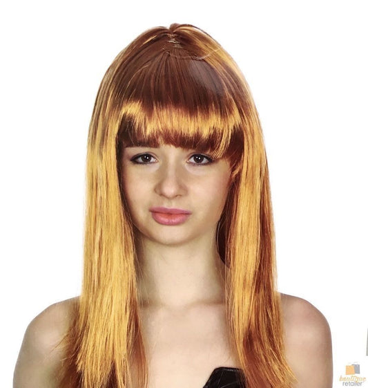 LONG WIG Straight Party Hair Costume Fringe Cosplay Fancy Dress 70cm Womens - Golden Brown (22463) V563-BR-WSLWIG-GLDBRN_22463