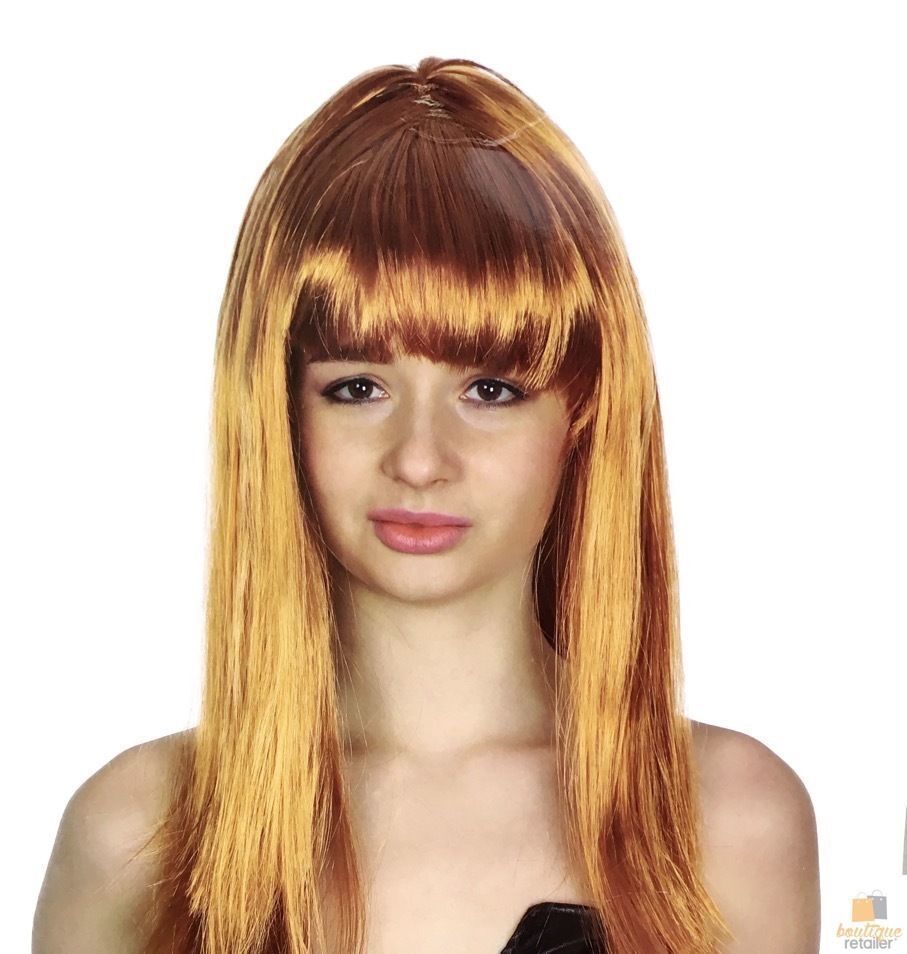 LONG WIG Straight Party Hair Costume Fringe Cosplay Fancy Dress 70cm Womens - Golden Brown (22463) V563-BR-WSLWIG-GLDBRN_22463