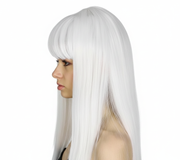 LONG WIG Straight Party Hair Costume Fringe Cosplay Fancy Dress 70cm Womens - White (22451) V563-BR-WSLWIG-WHT_22451