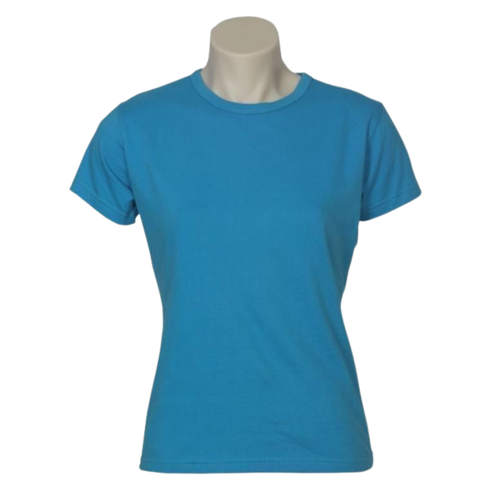 Womens Plain Ladies T SHIRT 100% COTTON Basic Tee Casual Top Size 6-24 T-Shirt - Cyan Blue - 12 V563-BR-WSPSHRT-12-CBLUE