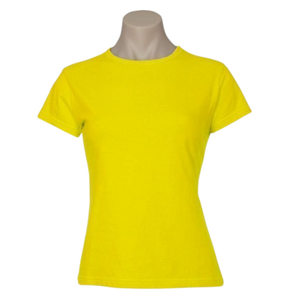 Womens Plain Ladies T SHIRT 100% COTTON Basic Tee Casual Top Size 6-24 T-Shirt - Yellow - 22 V563-BR-WSPSHRT-22-YELLOW