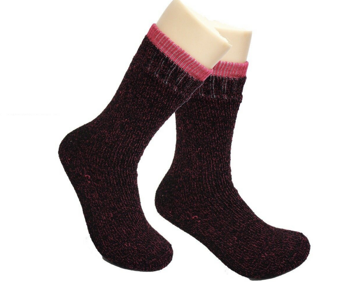 Womens Thermal Heated Socks Warm Winter Work Ski Comfort Socks 1 Pair - Assorted - UK 9-11 (EU 37-42) V563-BR-WTHSOCK-UK4-8